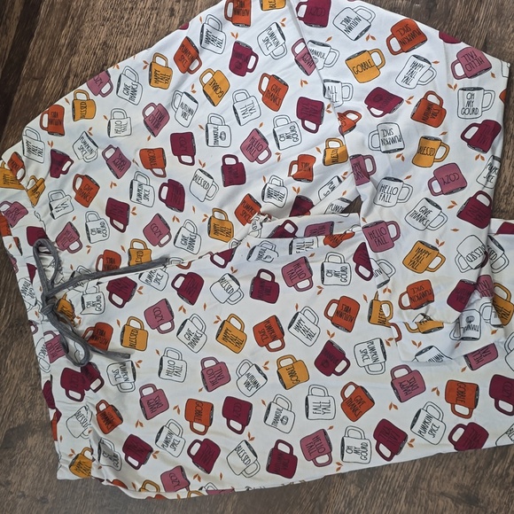 Rae Dunn Other - RAE DUNN Pajama Bottoms with Mug Print Cozy Casual Sleepwear Sz L Joggers